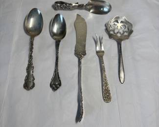 Sterling lot with sweet Kirk & Sons pickle fork