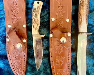 H. Fregio custom knives with stag antler handle