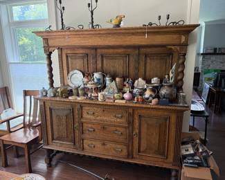 walnut china hutch