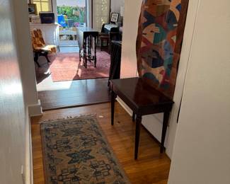 Tapestry, table and rug
