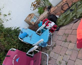 Beach chairs and ice chest