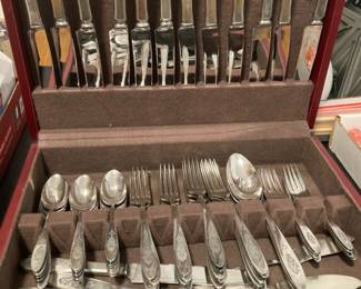 Large set of silver plated flatware