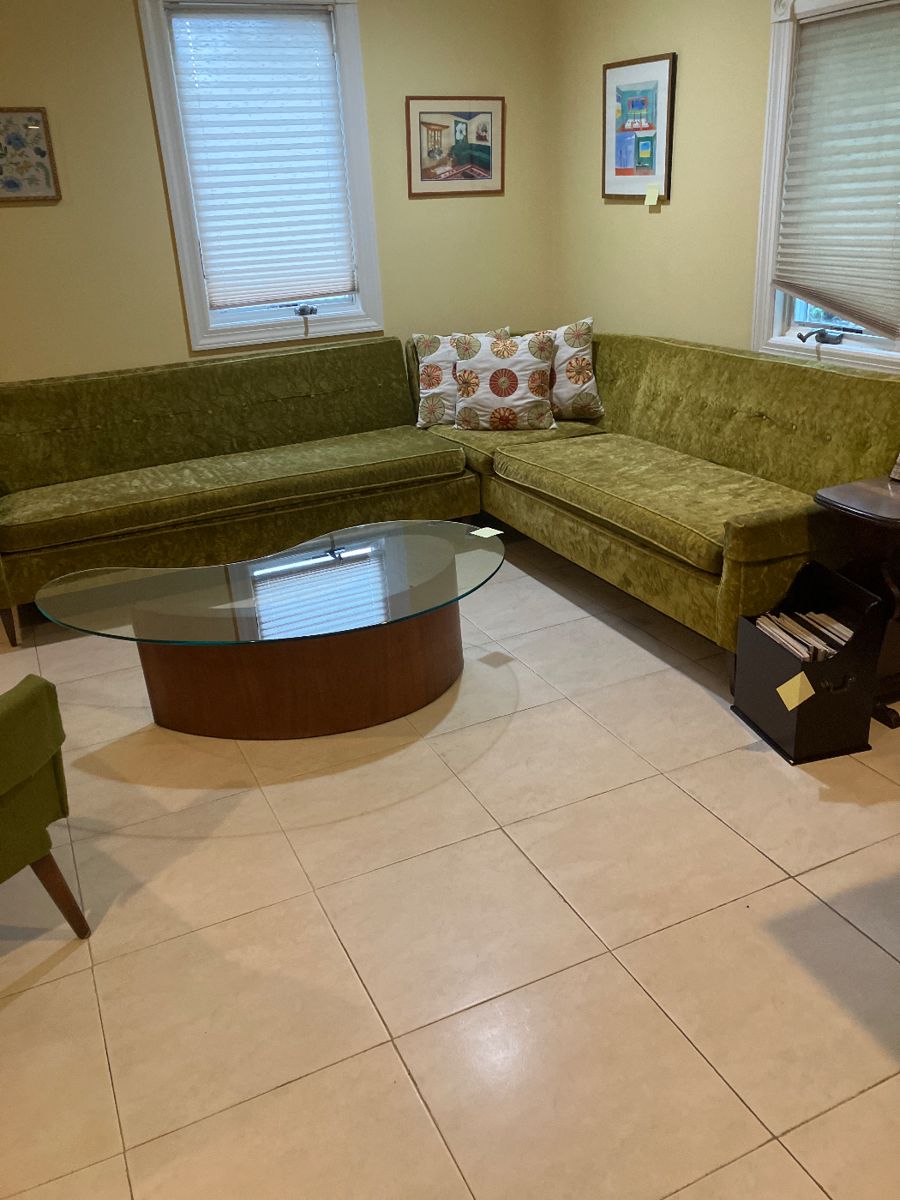 Mcm sectional with Mcm  coffee table Vladimir kagan 