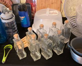 Thermos and decorative table centerpiece bottles