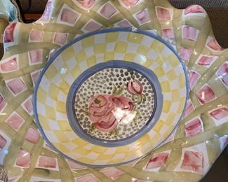 Mackenzie Childs large painted bowl