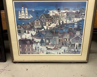 Linda Nelson Stocks Signed & Numbered Print
“Winter Harbor Scene” – Edition #351 of 950 (1984)
Hand-signed by the artist
Professionally framed and matted
Classic Americana folk art with timeless charm
Highly collectible