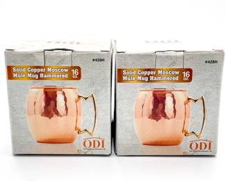 ODI Solid Copper Moscow Mule Mug, Set of 2, 16oz