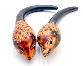 Handmade Porcupine Gourd Maracas