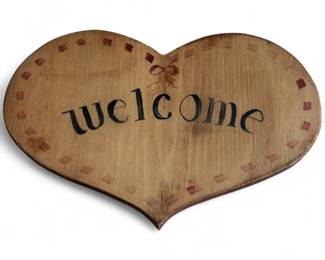 Heart-Shaped Wooden Welcome Sign