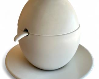 1950s-60s Environmental Ceramics Egg-Shaped Tureen Set