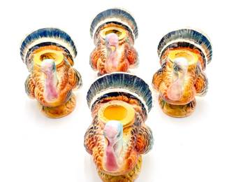 4 Napcoware Turkey Candlestick Holders, 1950s-60s