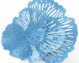 Two Metallic Openwork Flower Wall Art Pieces