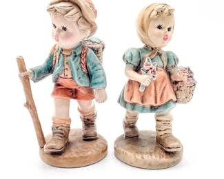 Hand-Painted Ceramic Boy & Girl Figurines