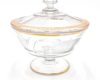 Vintage Glass Caddy Dish w/ Lid