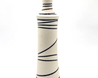 White Tall Vase w/ Black Squiggle Design