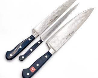 Three Wustof Solingen German Chef Knives