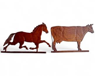 Vintage 1980s Carved Pressed Wood Wall Plaques