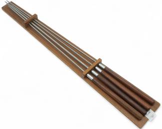 Vintage MCM Set of 4 BBQ Skewers w/ Wooden Handles