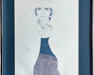 Vintage "Melissa" by Christine Rosamond Lithograph, Framed