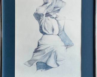 1970s Christine Rosamond 'Wind Blown' Lithograph