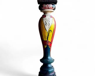 American Folk Art Hand-Painted Figurine by S. Poole
