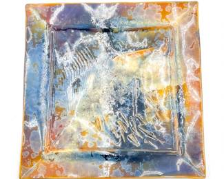Bill Campbell Flambeaux Crystalline Pottery Tray