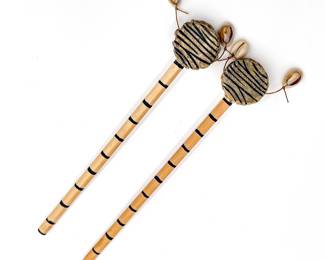 Tribal Zebra-Striped Spin Drums