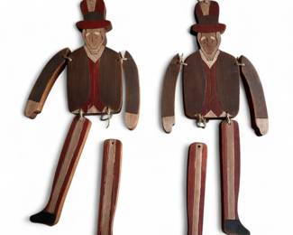 Folk Art Hand-Carved Uncle Sam Figures