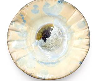 Kent Follette Studio Pottery Plate w/ Crystalline Glaze