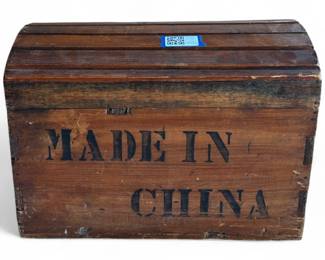 Vintage Wooden Shipping Crate w/ Hinged Lid
