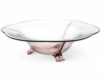 Vintage Fostoria Pink Depression Glass Footed Bowl
