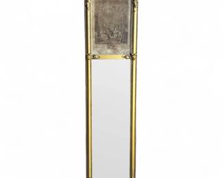 19th Century French Trumeau Style Mirror w/Engraving
