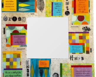 Rectangular Scrapbook Style Mirror w/ Inspirational Quotes