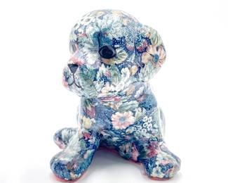 Pegmin Patchwork Handmade Ceramic Puppy Figurine