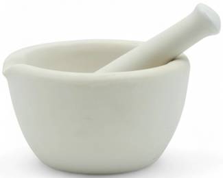 Glazed Porcelain Mortar and Pestle