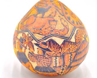 Peruvian/Ecuadorian Carved Gourd