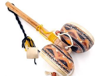 Handcrafted Gourd Rattle Drum by Baksheesh