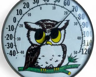 The Original Jumbo Dial Owl Thermometer by Ohio Thermometer Co.