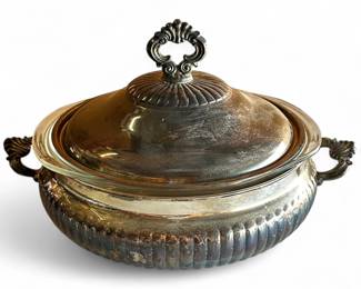 Kent Silversmiths Silverplate 3-Pc Queen Anne Covered Casserole