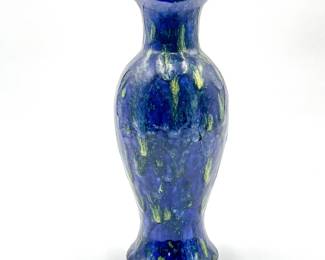 Signed Art Pottery Vase w/ Blue & Green Glaze