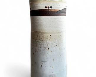 Cylindrical Studio Pottery Vase
