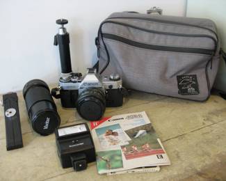Canon AE-1 and all Pictured