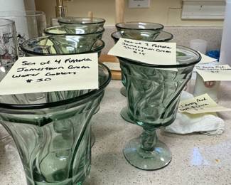 Fostoria Jamestown Green glasses