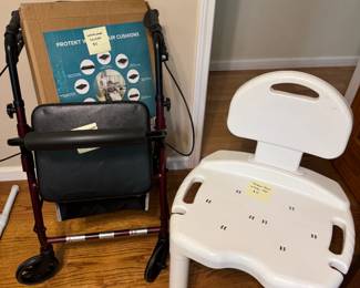 rollator walker, shower chair