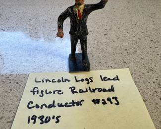 Lincoln Logs lead figure Railroad Conductor