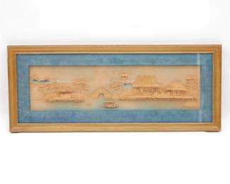 Framed Carved Cork Art