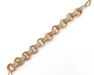 Gold-Tone Link Bracelet with Textured Accents