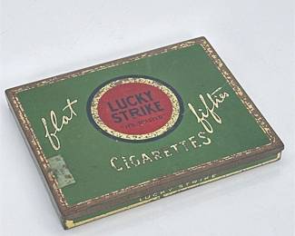 Vintage Lucky Strike Flat Fifty Cigarette Tin
