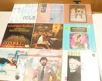 Lot Of 9 assorted Vinyl Records ft. Ella Fitzgerald, Emmylou Harris + More