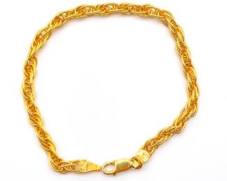 Milor Italy 925 Gold-Tone Rope Chain Bracelet